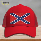 Distressed Confederate Flag Novelty License Plate Hat Mesh / Red
