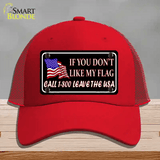 1 800 Leave The USA Novelty License Plate Hat Mesh / Red