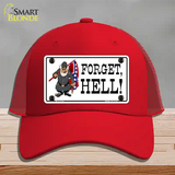 Forget Hell Novelty License Plate Hat Mesh / Red