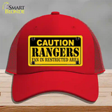 Caution Rangers Fan Novelty License Plate Hat Mesh / Red