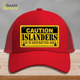 Caution Islanders Novelty License Plate Hat Mesh / Red