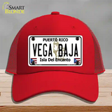 Vega Baja Puerto Rico Novelty License Plate Hat Mesh / Red