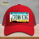 Crown King Novelty License Plate Hat Mesh / Red