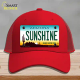 Sunshine Arizona Novelty License Plate Hat Mesh / Red