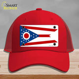 Ohio State Flag Novelty License Plate Hat Mesh Red
