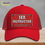 Sex Instructor Novelty License Plate Hat Mesh / Red