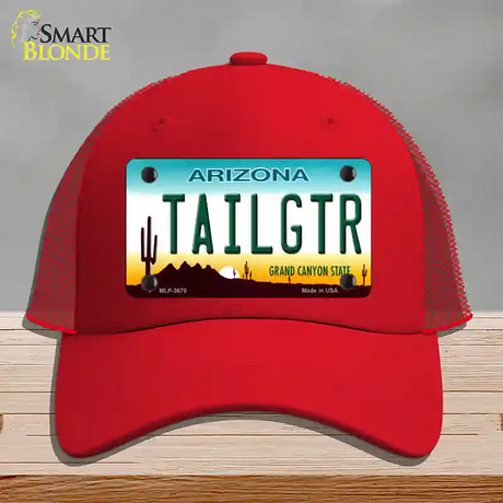 Tailgtr Arizona Novelty License Plate Hat Mesh / Red