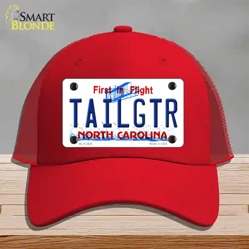 Tailgtr North Carolina Novelty License Plate Hat Mesh / Red