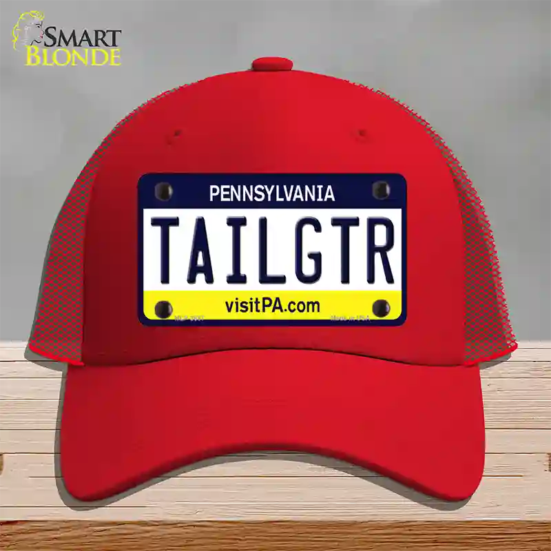 Tailgtr Pennsylvania Novelty License Plate Hat Mesh / Red