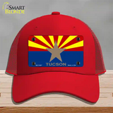Tucson Arizona State Flag Novelty License Plate Hat Mesh / Red