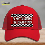 Not Tailgating Drafting Novelty License Plate Hat Mesh / Red