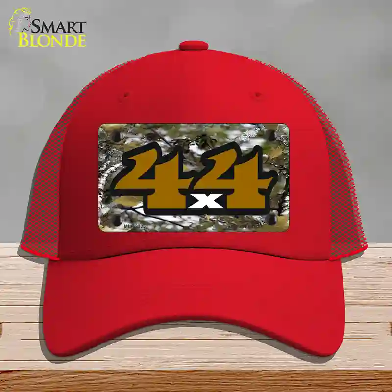 4x4 Camouflage Novelty License Plate Hat Mesh / Red