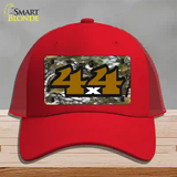 4x4 Camouflage Novelty License Plate Hat Mesh / Red