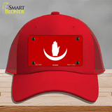 Anjouan Flag Novelty License Plate Hat Mesh / Red