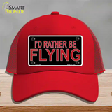 Rather Be Flying Novelty License Plate Hat Mesh Red