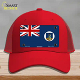 Montserrat Flag Novelty License Plate Hat Mesh / Red