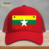 Myanmar Flag Novelty License Plate Hat Mesh / Red