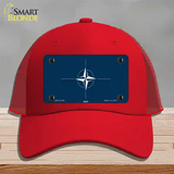 Nato Flag Novelty License Plate Hat Mesh / Red