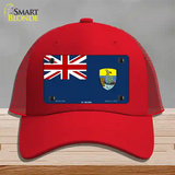 St Helena Flag Novelty License Plate Hat Mesh / Red