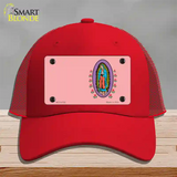 Virgin Mary Pink Novelty License Plate Hat Mesh / Red