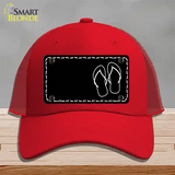Flip Flops Offset Novelty License Plate Hat Mesh / Red