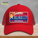 Arizona Centennial Bullhead City Novelty License Plate Hat Mesh / Red