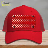 Red Polka Dot Novelty License Plate Hat Mesh / Red