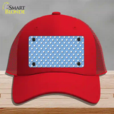 Light Blue Polka Dot Novelty License Plate Hat Mesh / Red