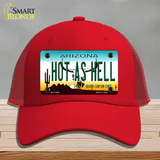 Hot As Hell Arizona Novelty License Plate Hat Mesh / Red
