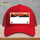 Nebraska Amber State Blank Novelty License Plate Hat Mesh / Red