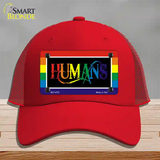 Humans Novelty License Plate Hat Mesh / Red
