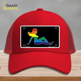 Mud Flap Girl Novelty License Plate Hat Mesh Red