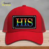 His Rainbow Novelty License Plate Hat Mesh Red