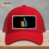Thumbs Up Novelty License Plate Hat Mesh Red