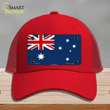 Australia Flag Novelty License Plate Hat Mesh / Red