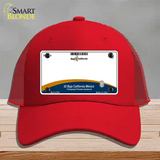 Baja California Novelty License Plate Hat Mesh / Red