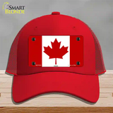Canadian Flag Novelty License Plate Hat Mesh / Red
