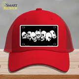 Skulls Novelty License Plate Hat Mesh / Red