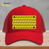 Yellow Black Anchor Novelty License Plate Hat Mesh / Red