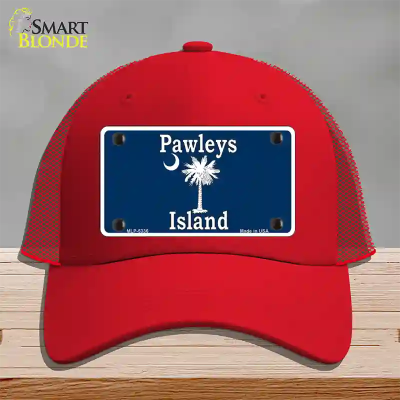 Pawleys Island Blue Novelty License Plate Hat Mesh / Red