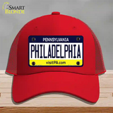 Philadelphia Pennsylvania State Novelty License Plate Hat Mesh / Red