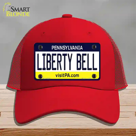 Liberty Bell Pennsylvania State Novelty License Plate Hat Mesh / Red