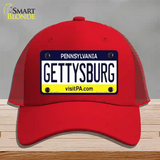 Gettysburg Pennsylvania State Novelty License Plate Hat Mesh / Red