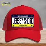 Jersey Shore Pennsylvania State Novelty License Plate Hat Mesh / Red