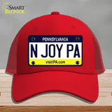 N Joy Pennsylvania State Novelty License Plate Hat Mesh / Red