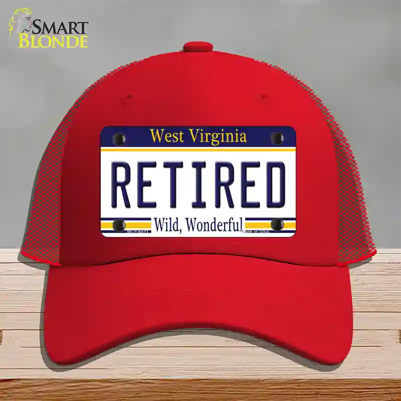 Retired West Virginia Novelty License Plate Hat Mesh / Red