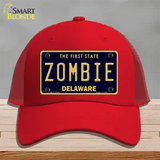Zombie Delaware Novelty License Plate Hat Mesh / Red