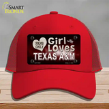 This Girl Loves Texas A&M Novelty License Plate Hat Mesh / Red