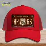 Historic Route 66 Vintage Novelty License Plate Hat Mesh Red