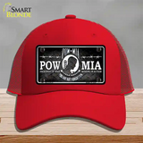 POW MIA Novelty License Plate Hat Mesh / Red